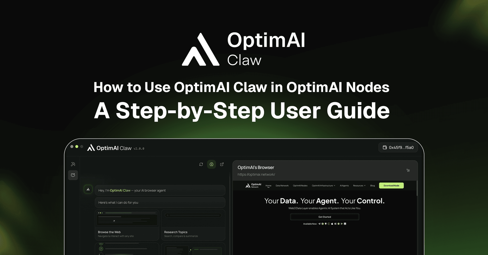 Launching Your First Native AI Agent in Seconds | OptimAI Network Blog